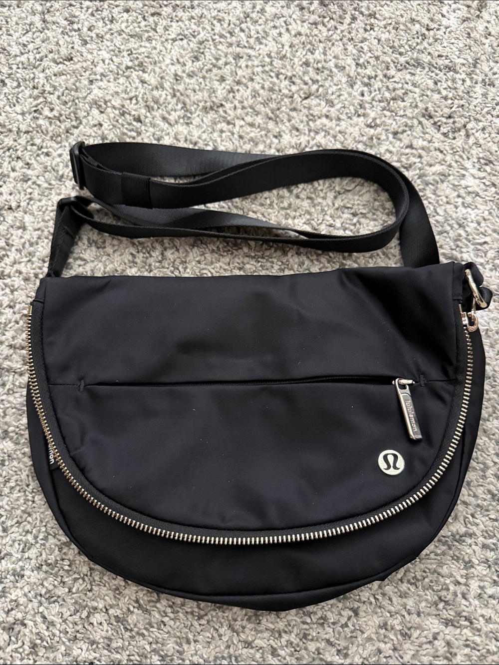 lululemon athletica Black Crescent Crossbody with Silver Hardware
